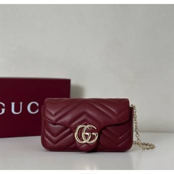 Gucci GG Marmont mini shoulder bag Ancora Red 2025 841290 (DLH-250630015)