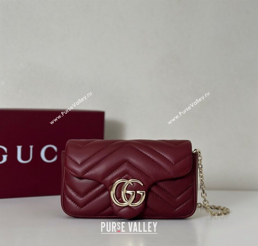 Gucci GG Marmont mini shoulder bag Ancora Red 2025 841290 (DLH-250630015)