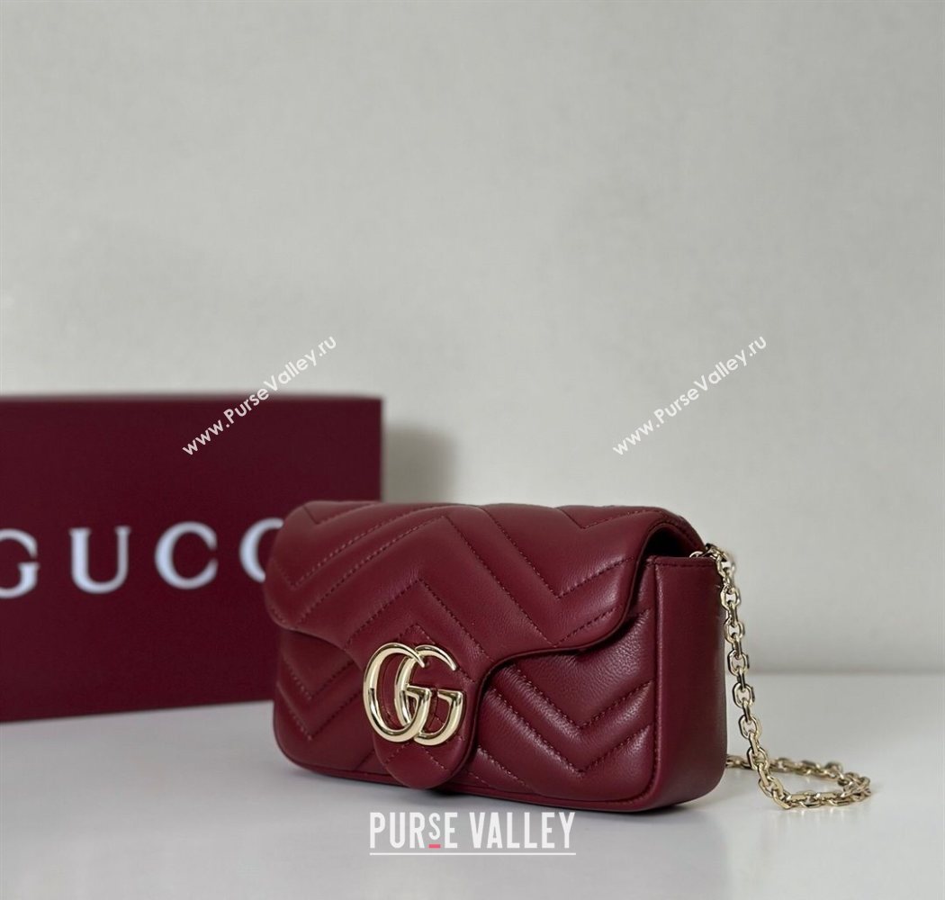 Gucci GG Marmont mini shoulder bag Ancora Red 2025 841290 (DLH-250630015)