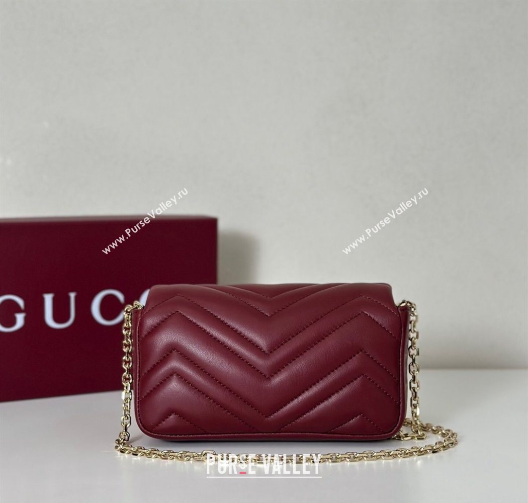 Gucci GG Marmont mini shoulder bag Ancora Red 2025 841290 (DLH-250630015)