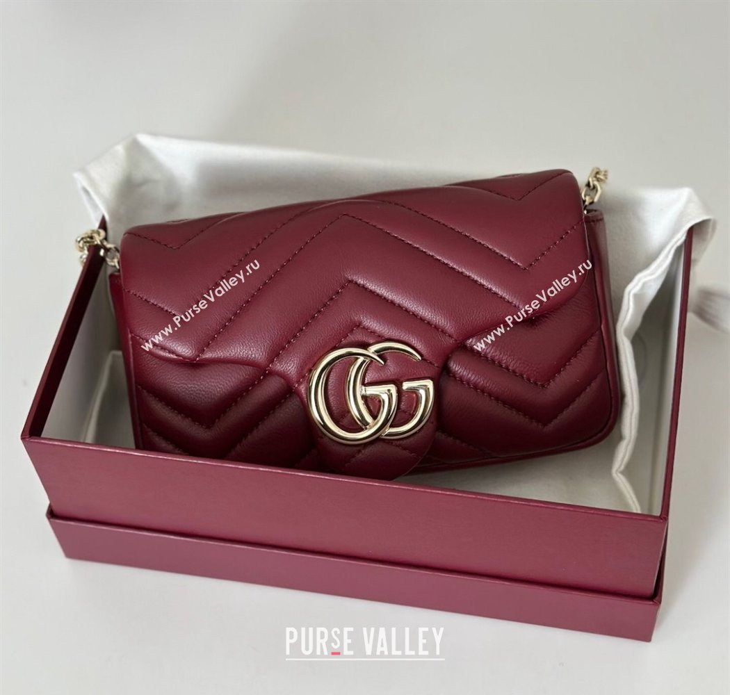 Gucci GG Marmont mini shoulder bag Ancora Red 2025 841290 (DLH-250630015)
