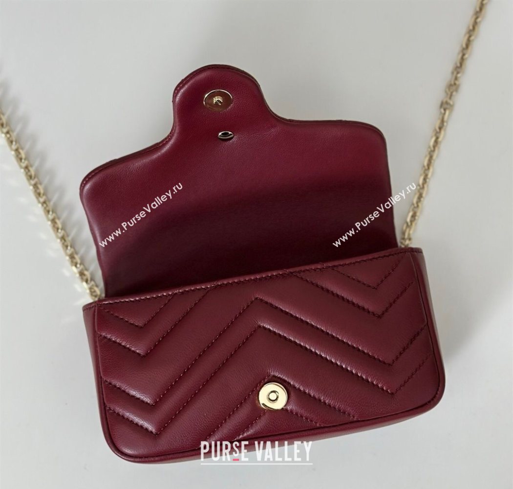 Gucci GG Marmont mini shoulder bag Ancora Red 2025 841290 (DLH-250630015)