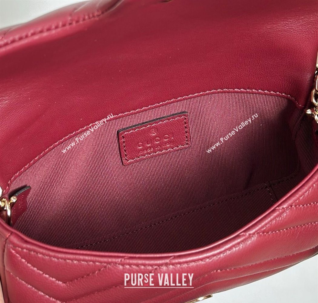 Gucci GG Marmont mini shoulder bag Ancora Red 2025 841290 (DLH-250630015)