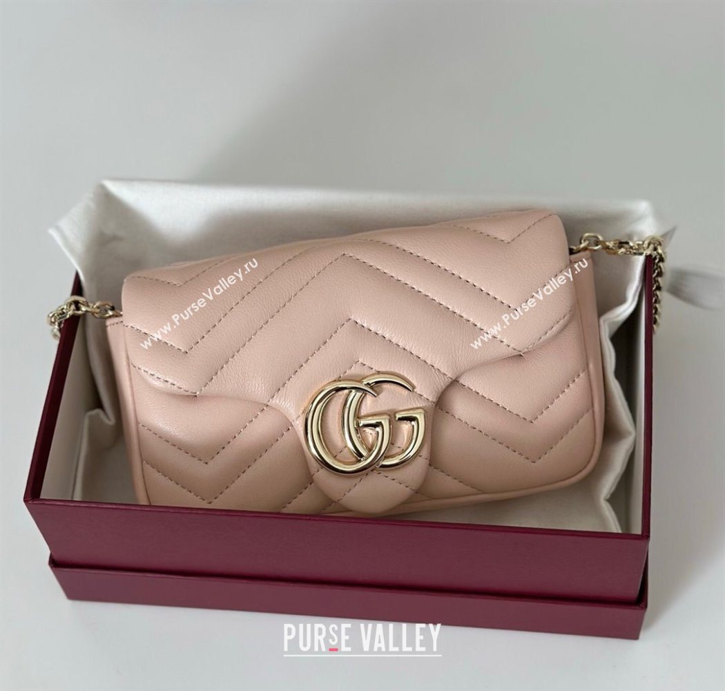 Gucci GG Marmont mini shoulder bag Soft Pink 2025 841290 (DLH-250630016)