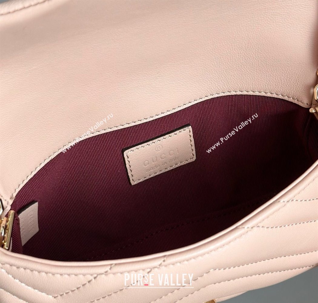 Gucci GG Marmont mini shoulder bag Soft Pink 2025 841290 (DLH-250630016)