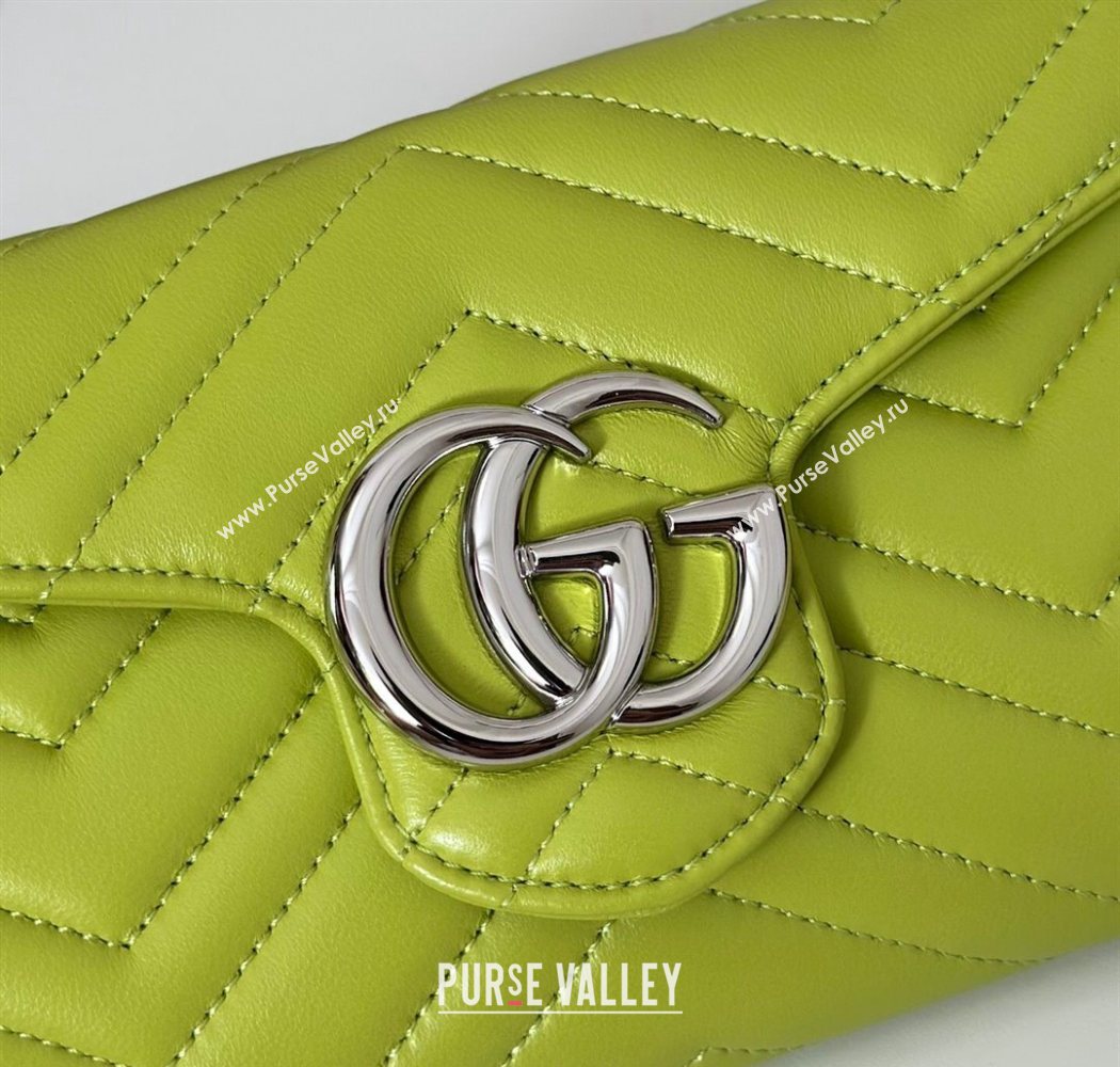 Gucci GG Marmont Leather Wallet on Chain Bright Green 2025 837745 (DLH-250630027)