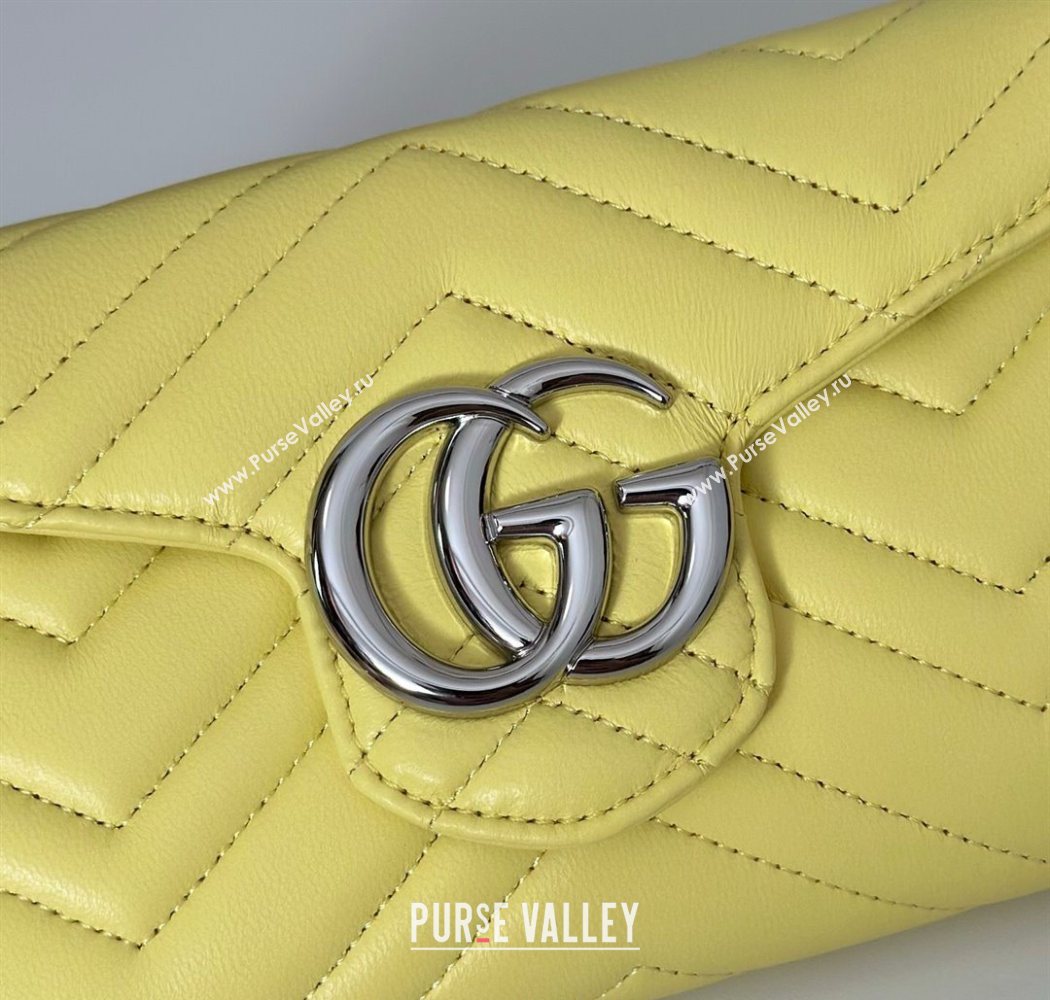 Gucci GG Marmont Leather Wallet on Chain Yellow 2025 837745 (DLH-250630028)