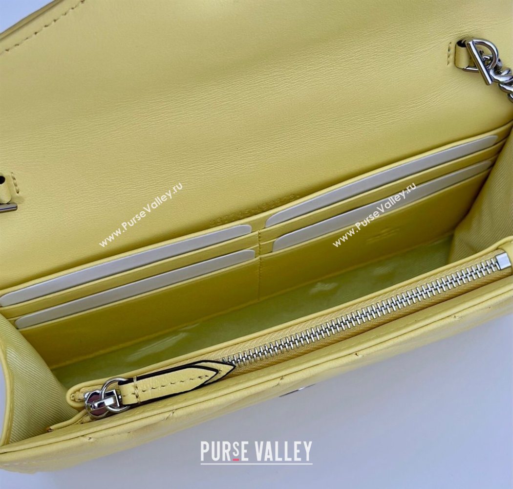 Gucci GG Marmont Leather Wallet on Chain Yellow 2025 837745 (DLH-250630028)