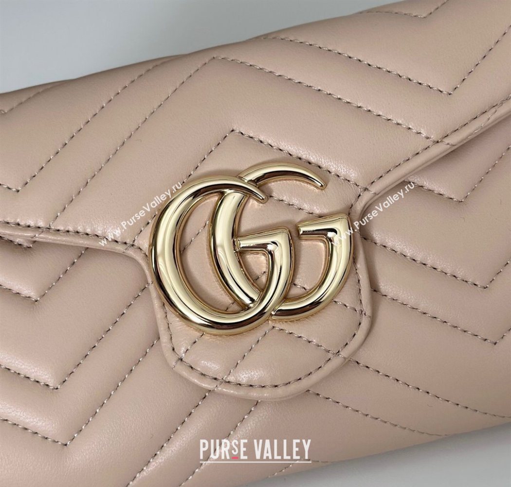 Gucci GG Marmont Leather Wallet on Chain Light Pink 2025 837745 (DLH-250630029)