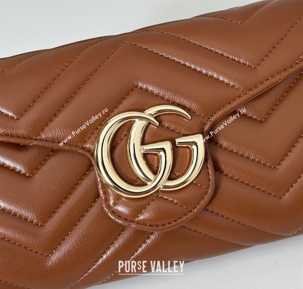 Gucci GG Marmont Leather Wallet on Chain Brown 2025 837745 (DLH-250630030)