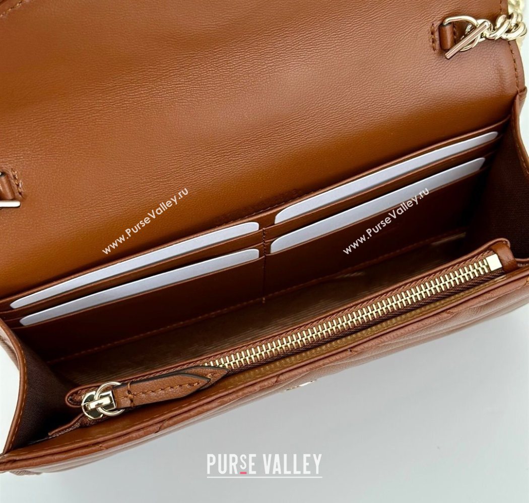Gucci GG Marmont Leather Wallet on Chain Brown 2025 837745 (DLH-250630030)