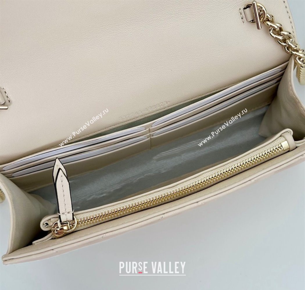 Gucci GG Marmont Leather Wallet on Chain White 2025 837745 (DLH-250630031)