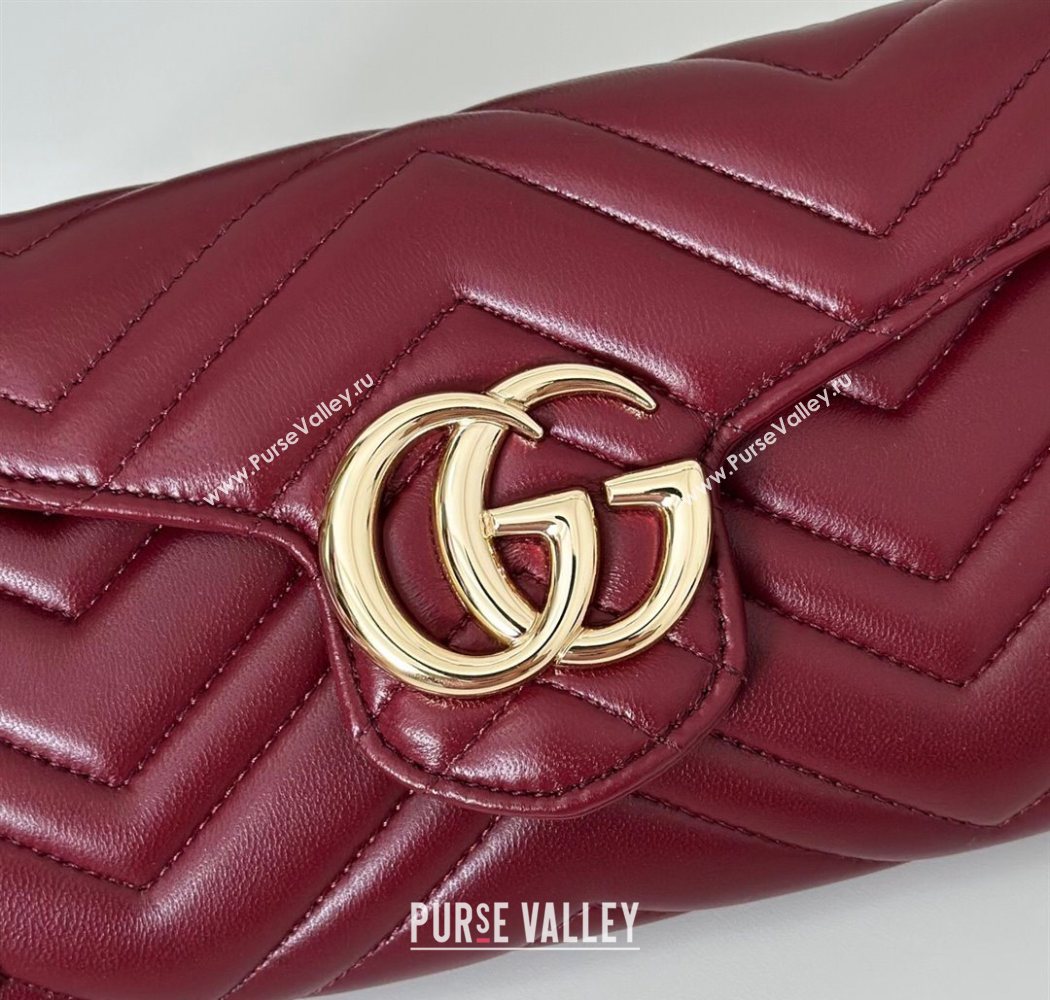 Gucci GG Marmont Leather Wallet on Chain Ancora Red 2025 837745 (DLH-250630032)