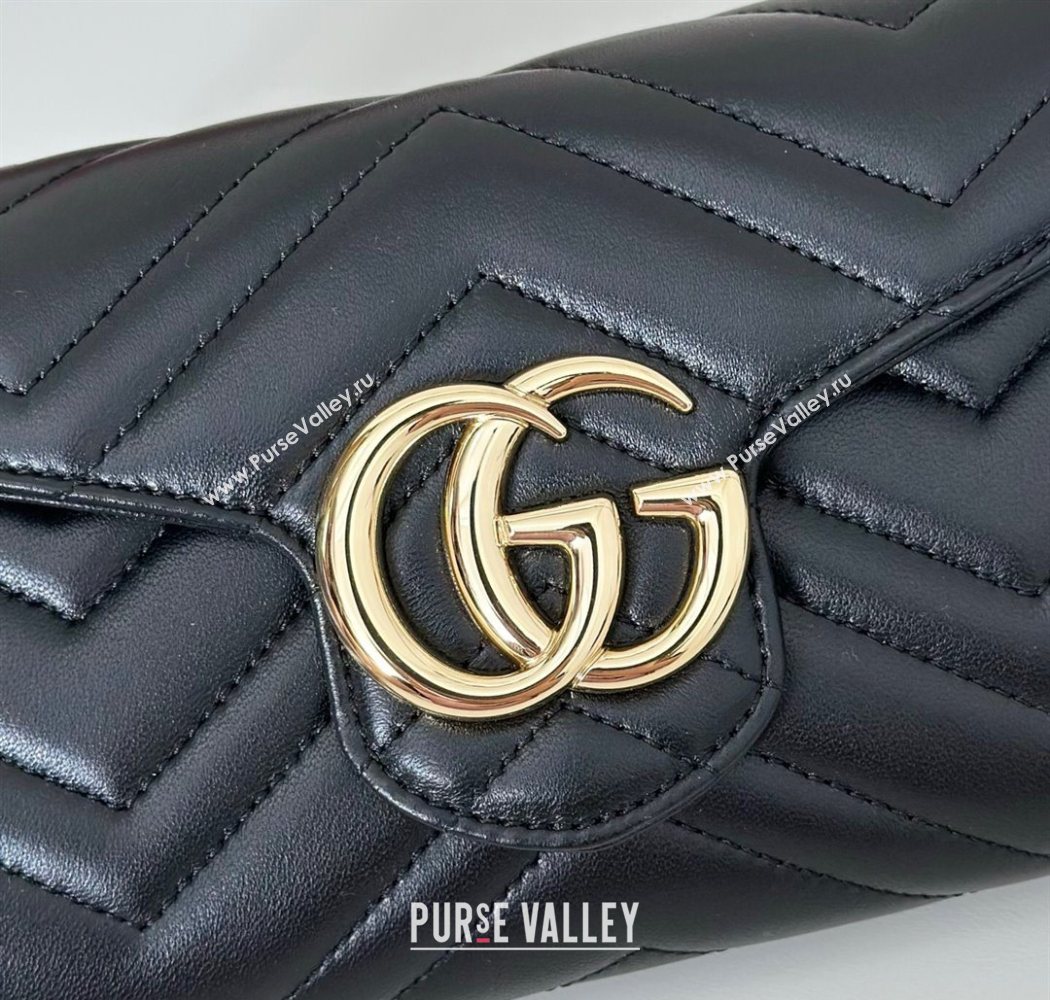 Gucci GG Marmont Leather Wallet on Chain Black 2025 837745 (DLH-250630033)