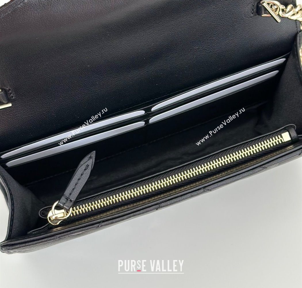 Gucci GG Marmont Leather Wallet on Chain Black 2025 837745 (DLH-250630033)