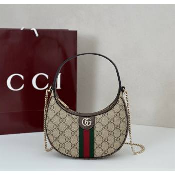 Gucci Ophidia GG Canvas small hobo shoulder bag Beige/Brown 2025 838463 (DLH-250630064)