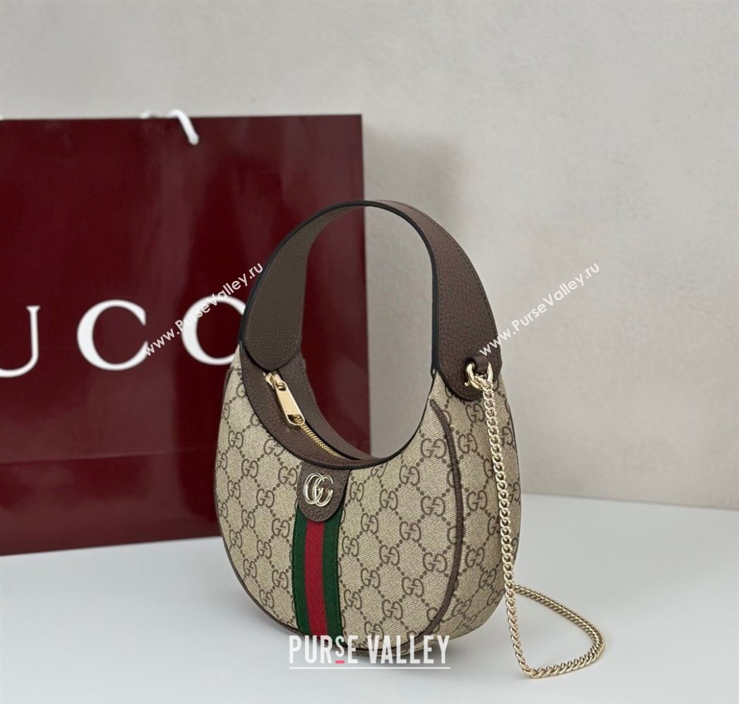 Gucci Ophidia GG Canvas small hobo shoulder bag Beige/Brown 2025 838463 (DLH-250630064)