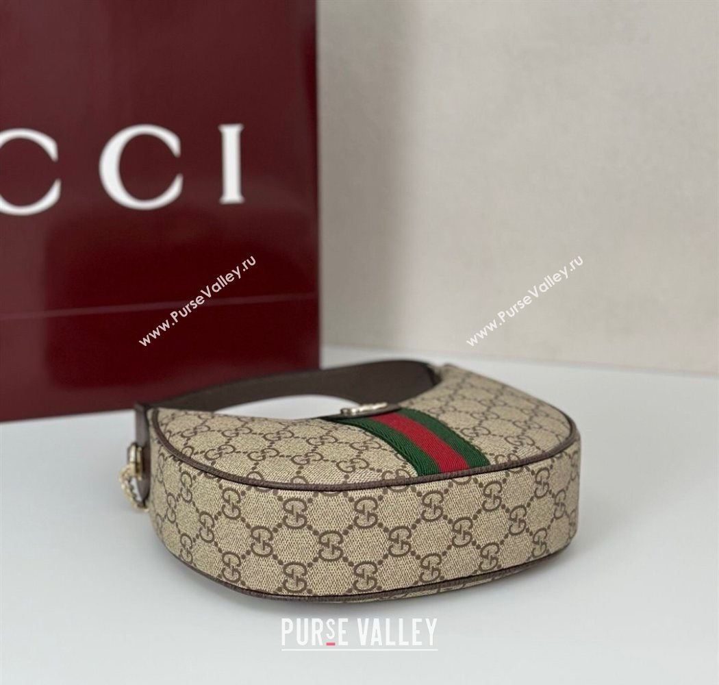 Gucci Ophidia GG Canvas small hobo shoulder bag Beige/Brown 2025 838463 (DLH-250630064)