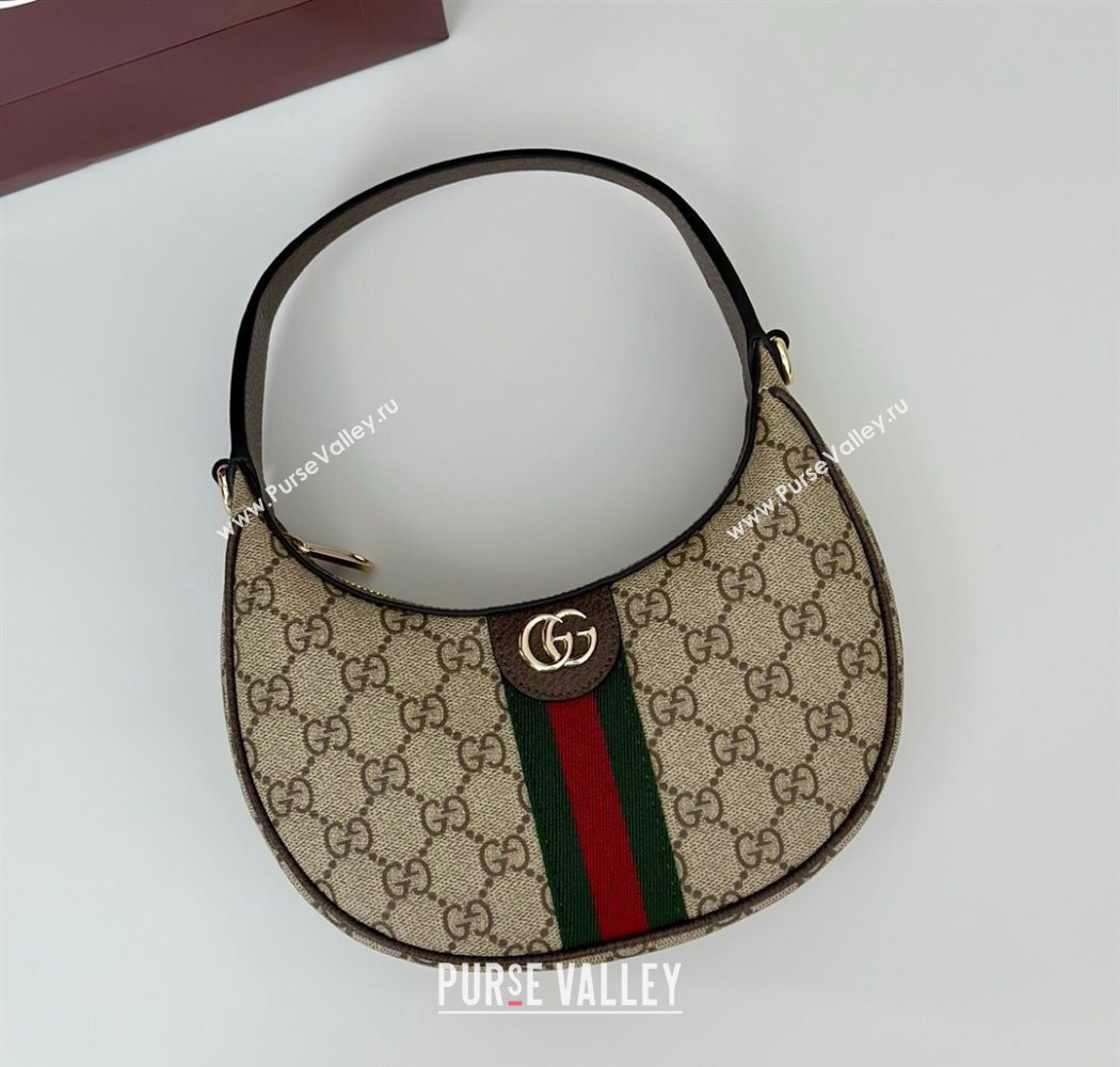Gucci Ophidia GG Canvas small hobo shoulder bag Beige/Brown 2025 838463 (DLH-250630064)