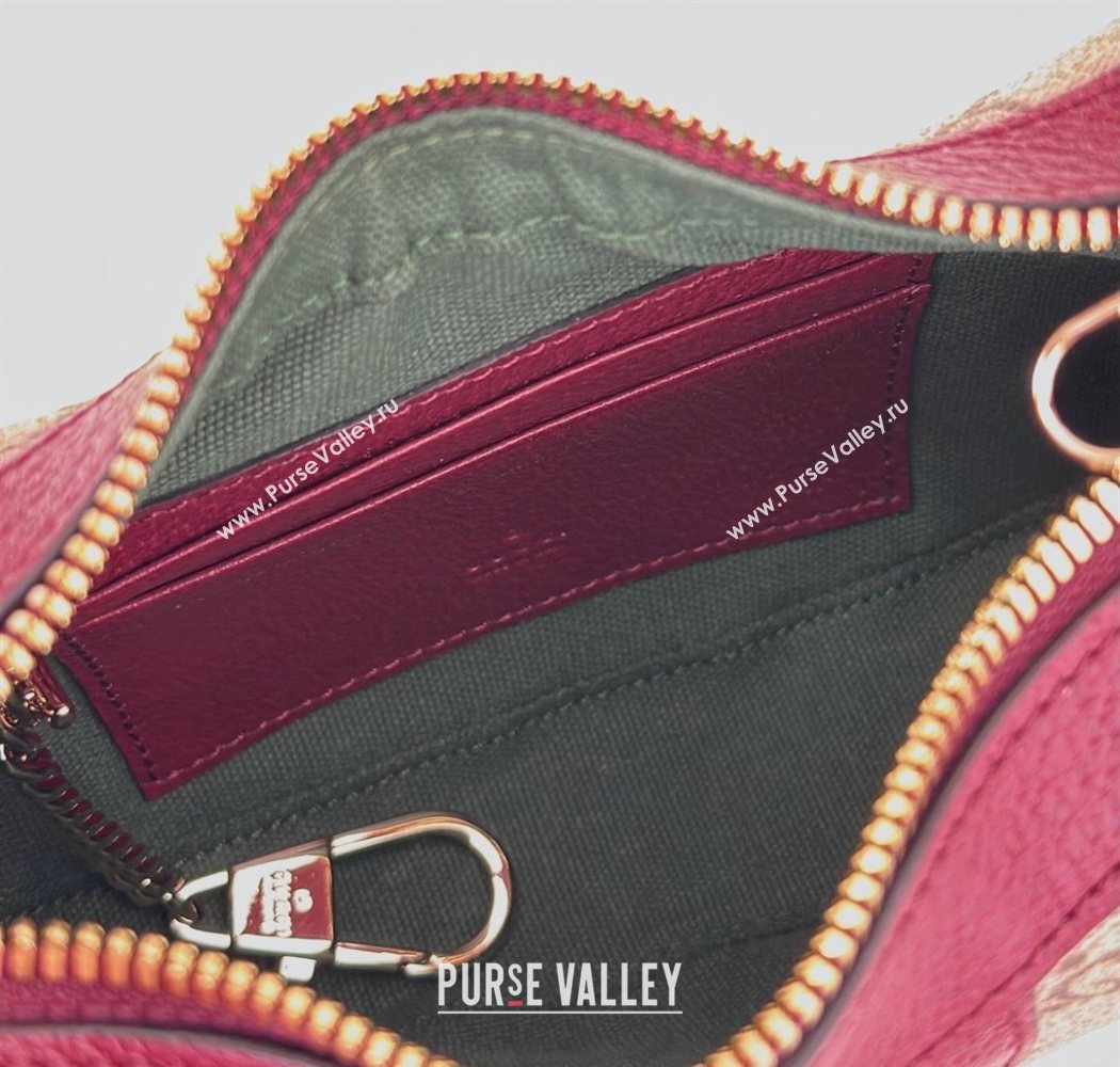 Gucci Ophidia GG Canvas small hobo shoulder bag Beige/Ancora Red 2025 838463 (DLH-250630065)