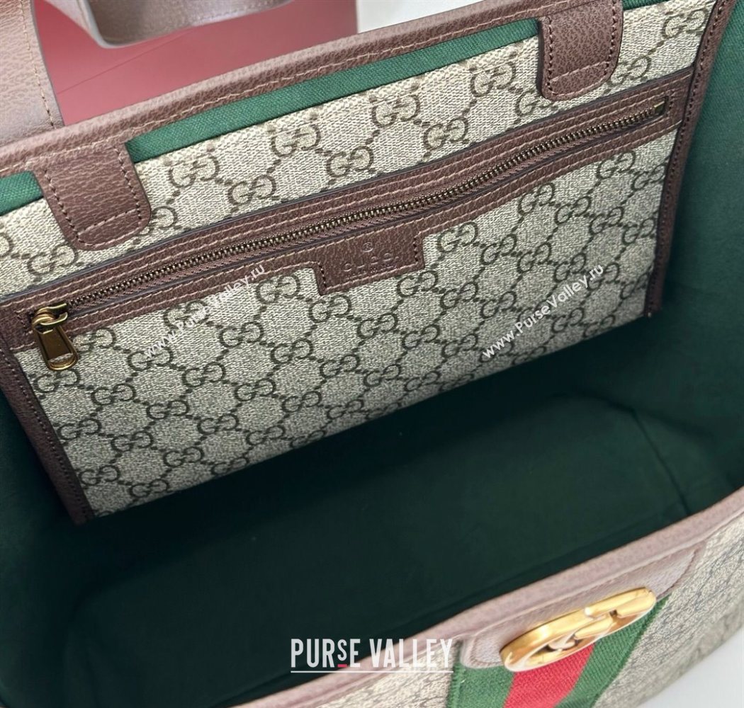 Gucci Ophidia GG Canvas medium tote bag beige/Brown 2025 834465 (DLH-250630067)