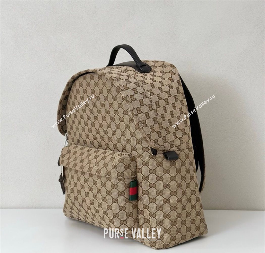 Gucci GG canvas medium backpack bag Beige/brown 2025 824624 (DLH-250630068)