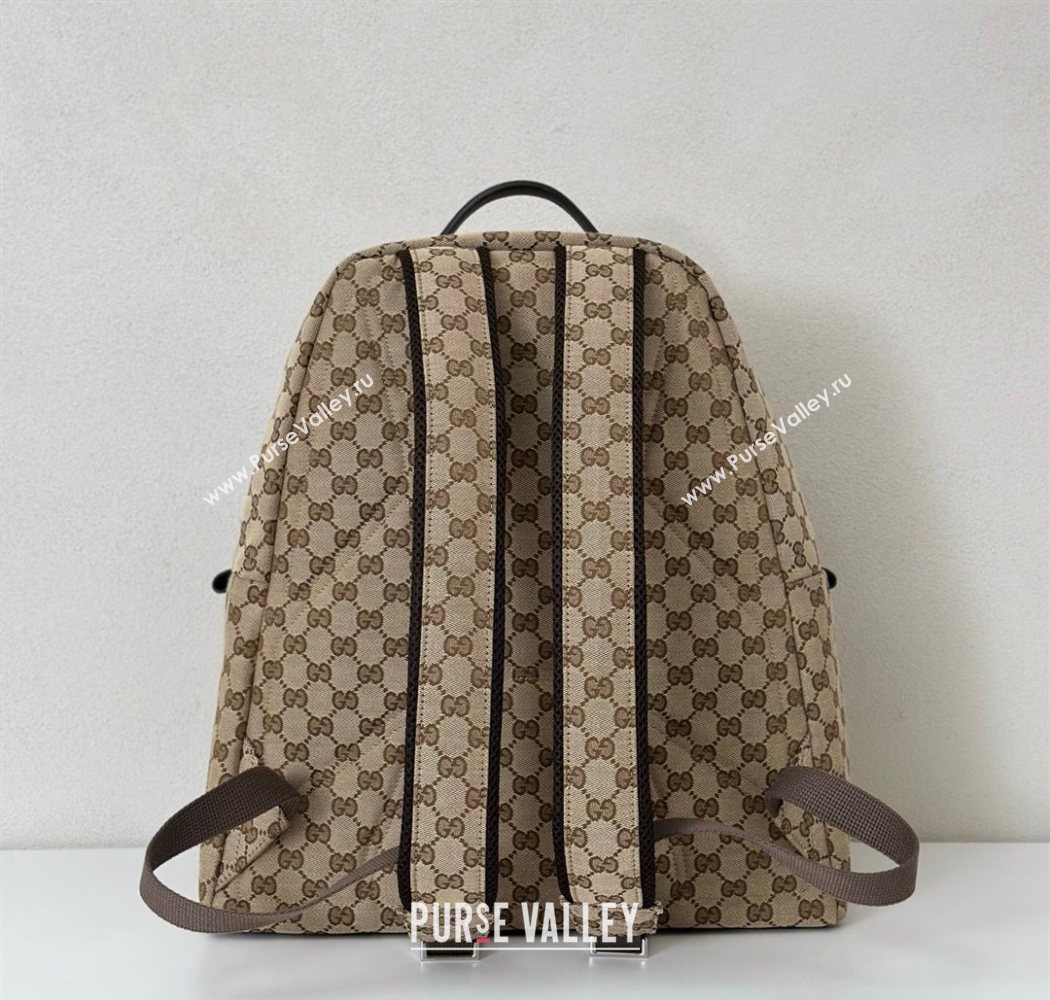 Gucci GG canvas medium backpack bag Beige/brown 2025 824624 (DLH-250630068)