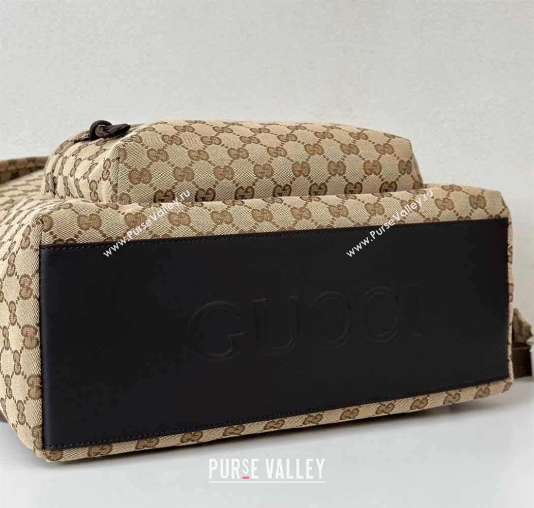 Gucci GG canvas medium backpack bag Beige/brown 2025 824624 (DLH-250630068)