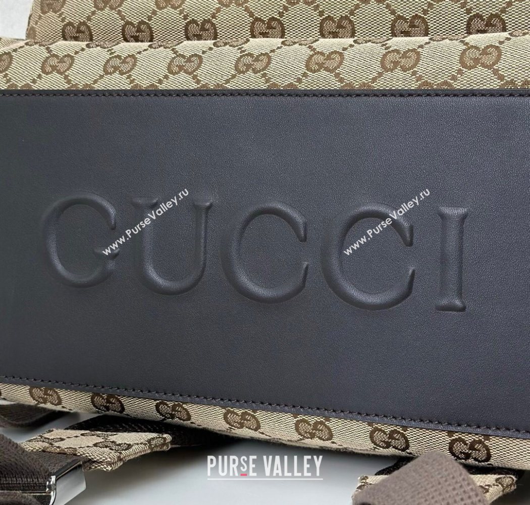 Gucci GG canvas medium backpack bag Beige/brown 2025 824624 (DLH-250630068)