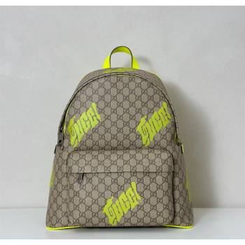 Gucci Ophidia GG Canvas Medium backpack with print Beige/Green 2025 834466 (DLH-250630070)
