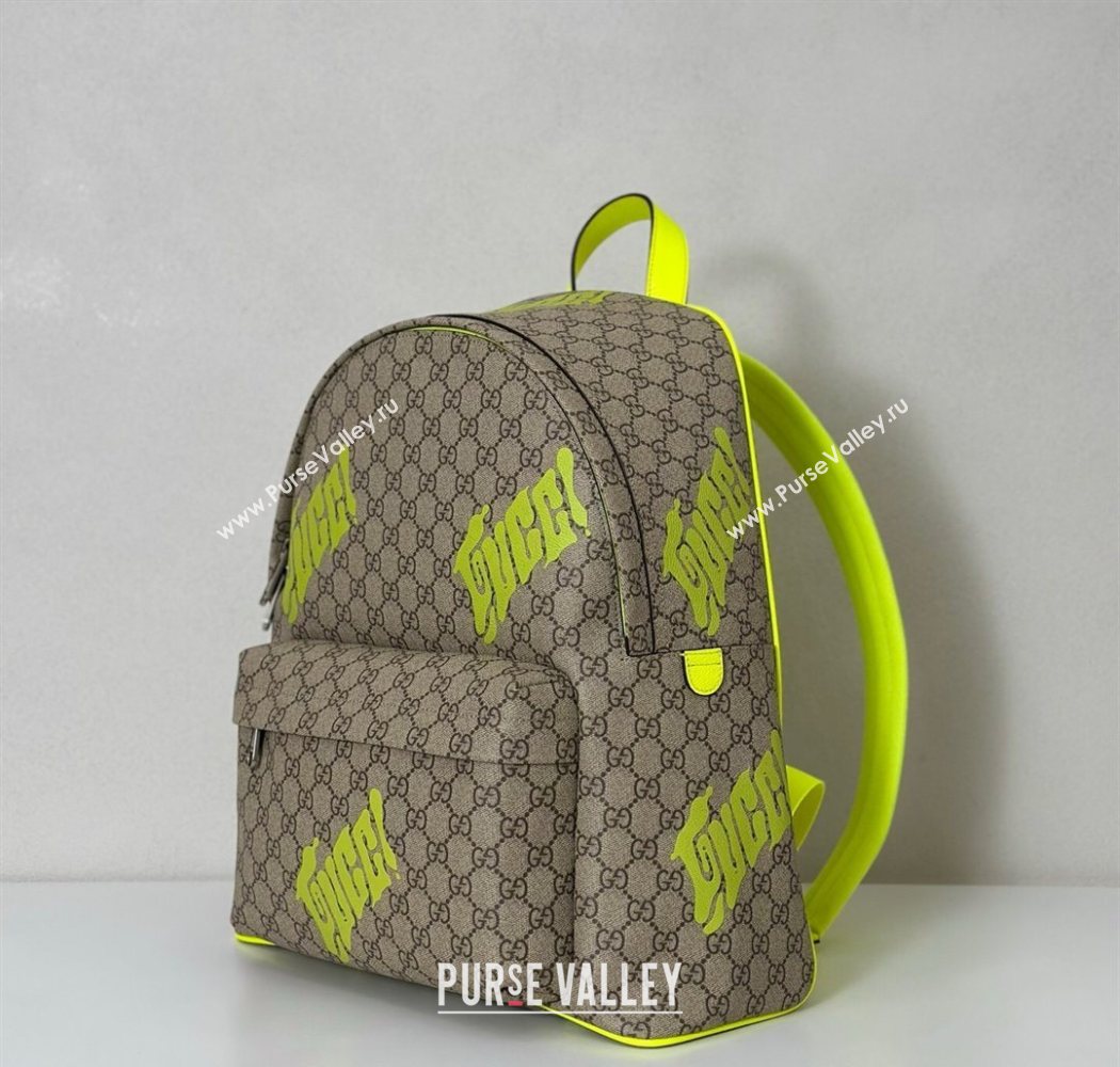 Gucci Ophidia GG Canvas Medium backpack with print Beige/Green 2025 834466 (DLH-250630070)
