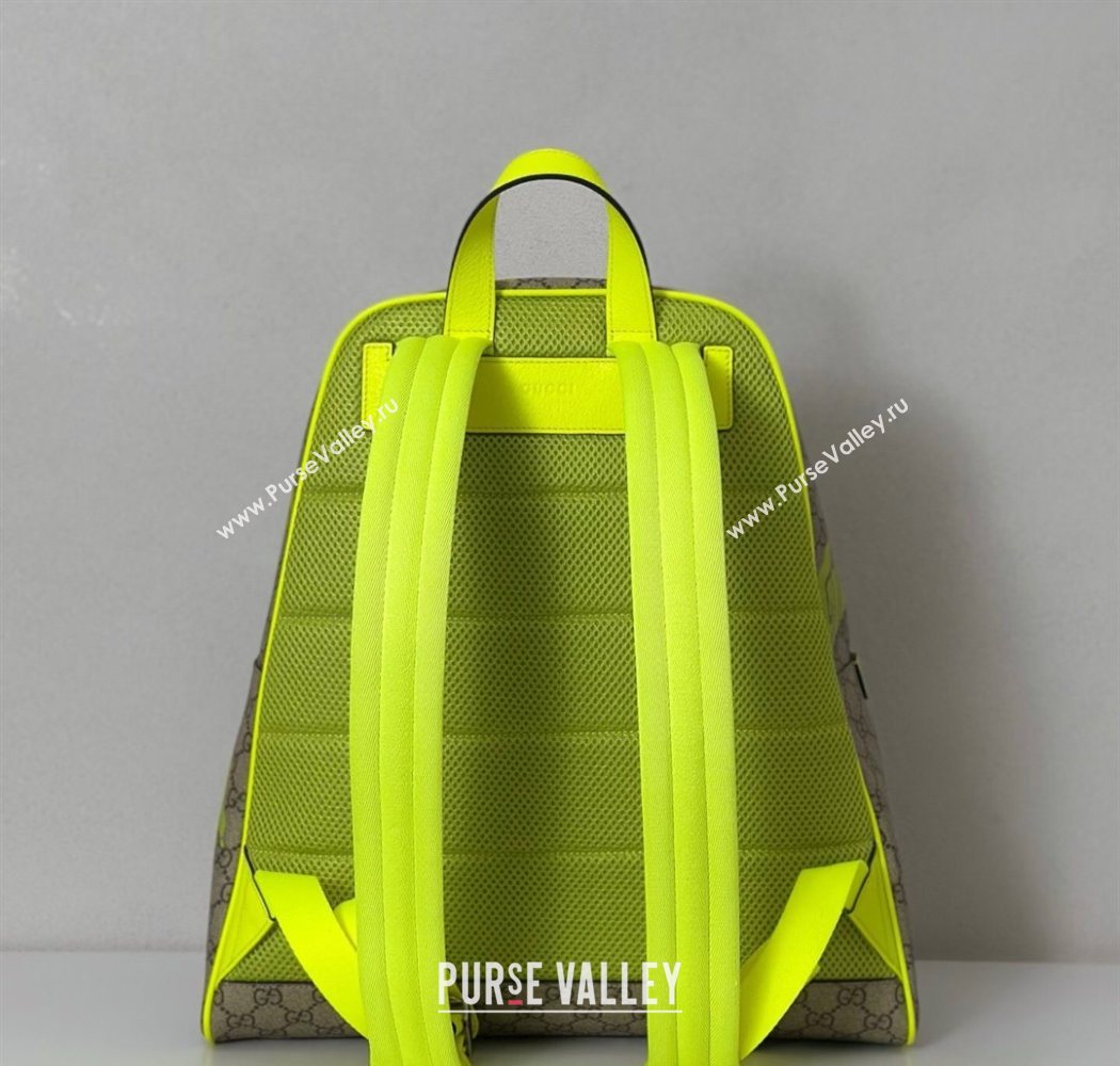 Gucci Ophidia GG Canvas Medium backpack with print Beige/Green 2025 834466 (DLH-250630070)