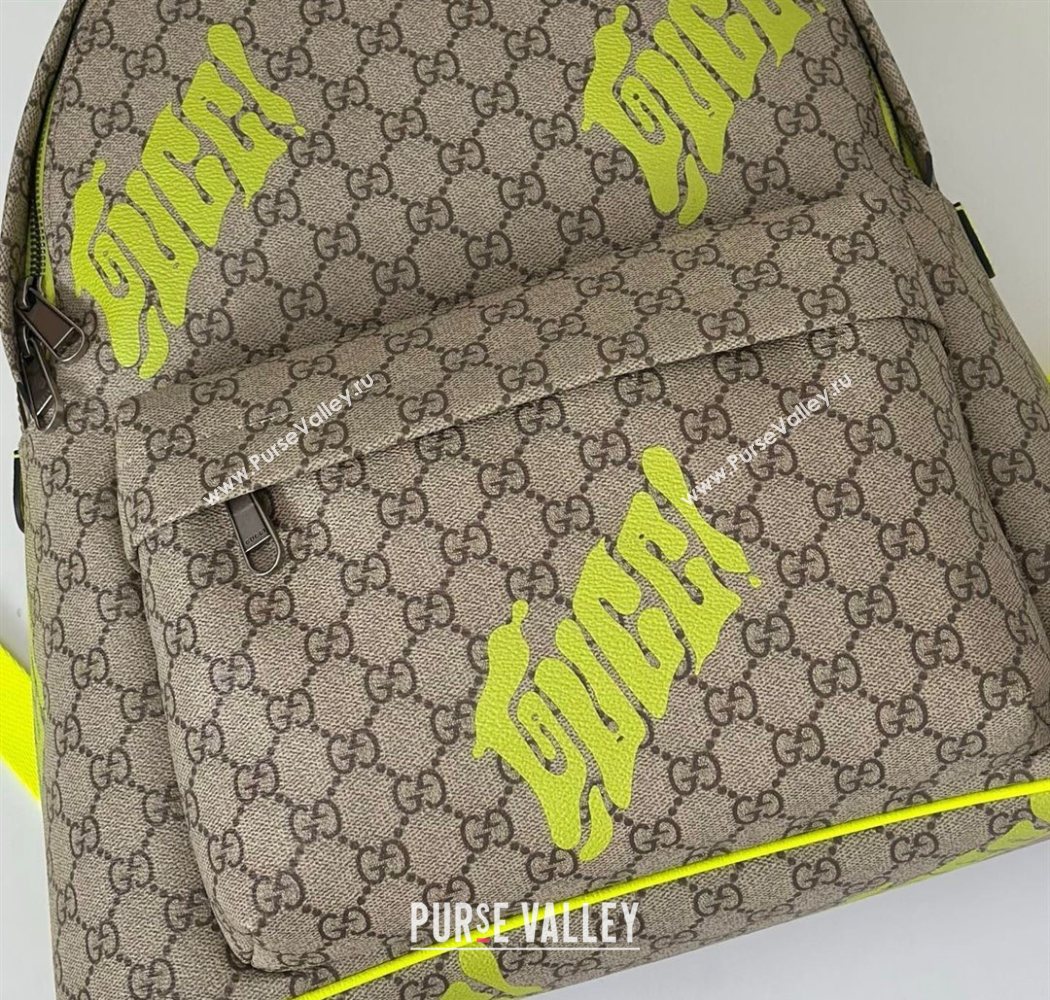Gucci Ophidia GG Canvas Medium backpack with print Beige/Green 2025 834466 (DLH-250630070)