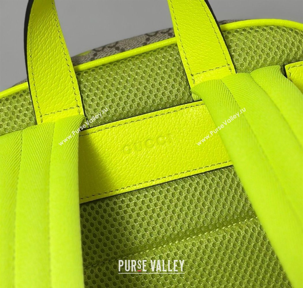 Gucci Ophidia GG Canvas Medium backpack with print Beige/Green 2025 834466 (DLH-250630070)