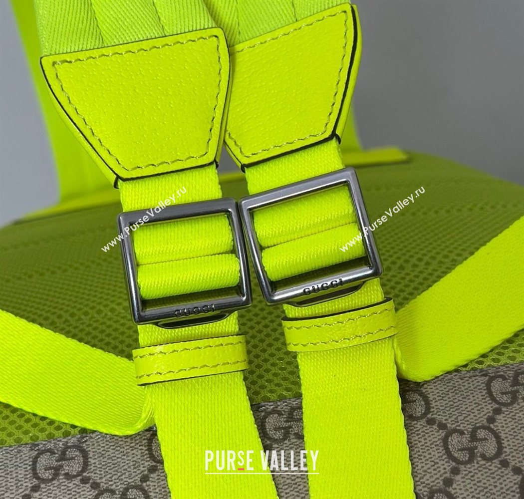 Gucci Ophidia GG Canvas Medium backpack with print Beige/Green 2025 834466 (DLH-250630070)