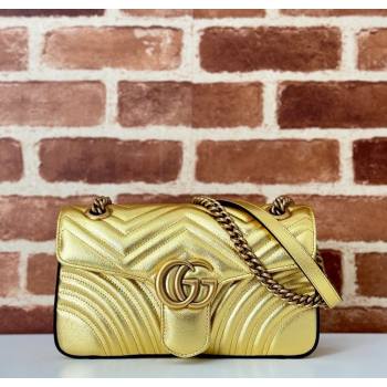 Gucci GG Marmont Matelasse Leather Small Shoulder Bag 443497 Gold-Tone 2025 (DLH-250630046)