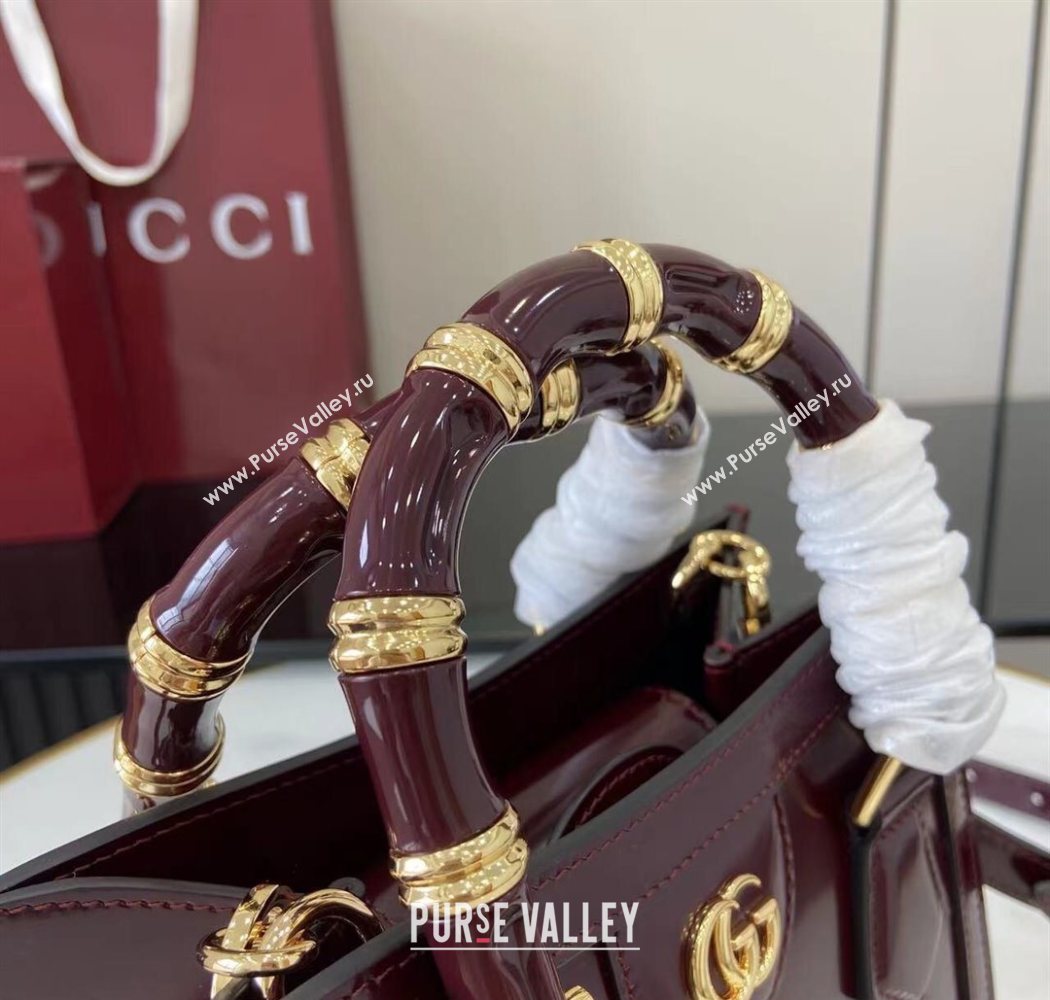 Gucci Diana Leather small tote bag Ancora Red 2025 832936 (XLU-250630131)