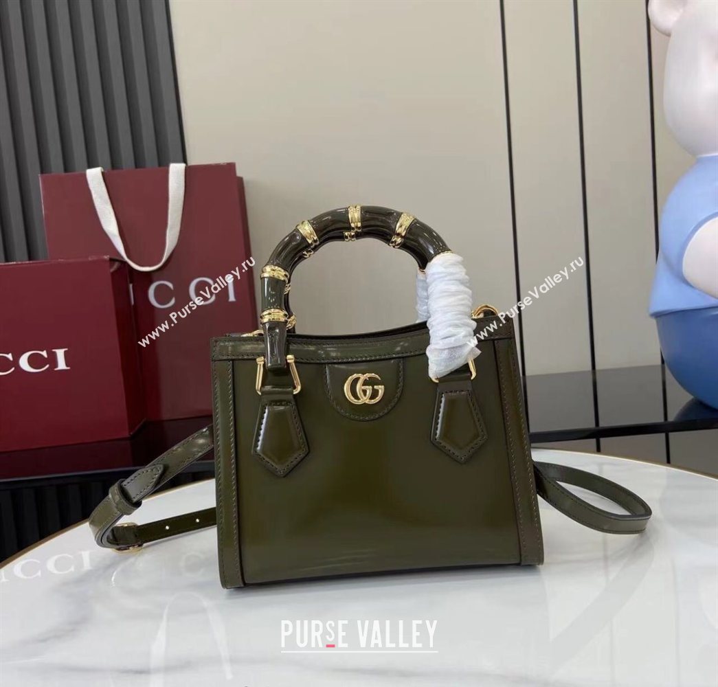 Gucci Diana Leather small tote bag Forest Green 2025 832936 (XLU-250630132)