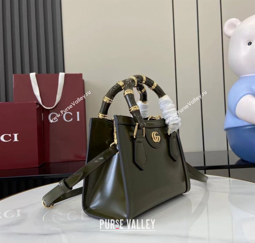 Gucci Diana Leather small tote bag Forest Green 2025 832936 (XLU-250630132)