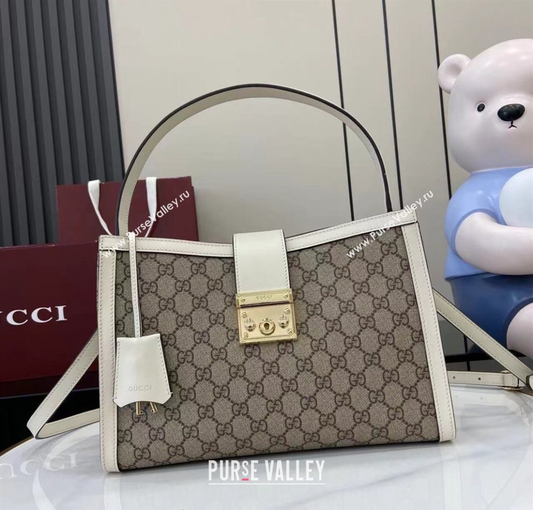 Gucci Padlock GG Canvas Large Handbag White 2025 838991 (XLU-250630137)