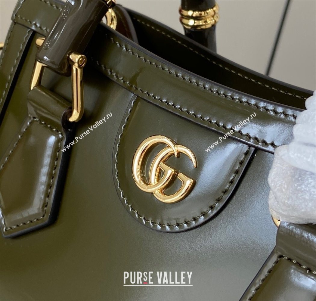 Gucci Diana Leather small tote bag Forest Green 2025 832936 (XLU-250630132)