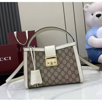 Gucci Padlock GG Canvas Medium Handbag White 2025 838992 (XLU-250630140)