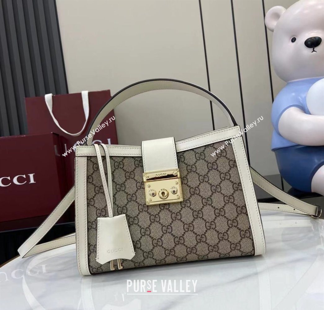 Gucci Padlock GG Canvas Medium Handbag White 2025 838992 (XLU-250630140)