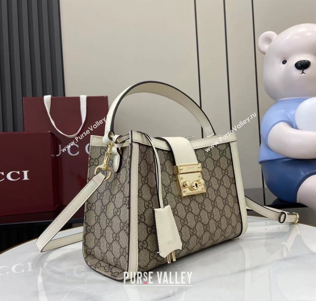 Gucci Padlock GG Canvas Medium Handbag White 2025 838992 (XLU-250630140)