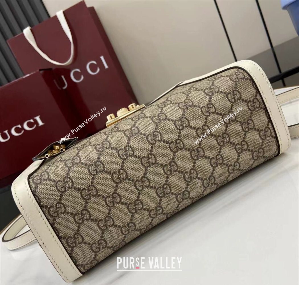 Gucci Padlock GG Canvas Medium Handbag White 2025 838992 (XLU-250630140)