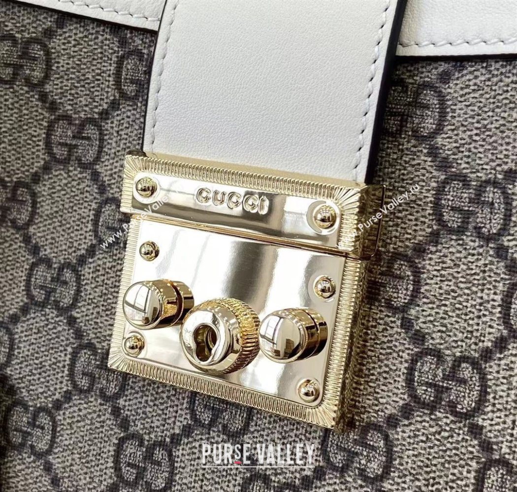 Gucci Padlock GG Canvas Medium Handbag White 2025 838992 (XLU-250630140)