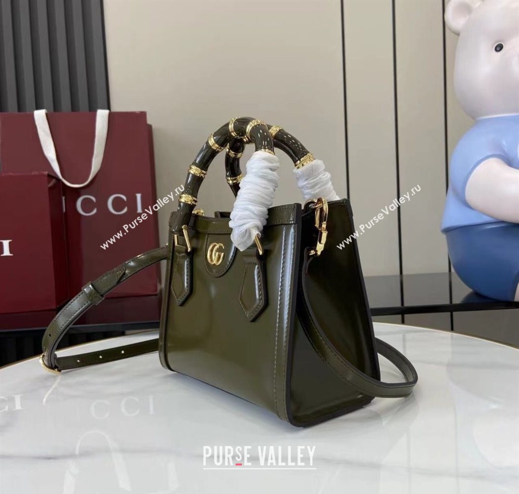 Gucci Diana Leather small tote bag Forest Green 2025 832936 (XLU-250630132)