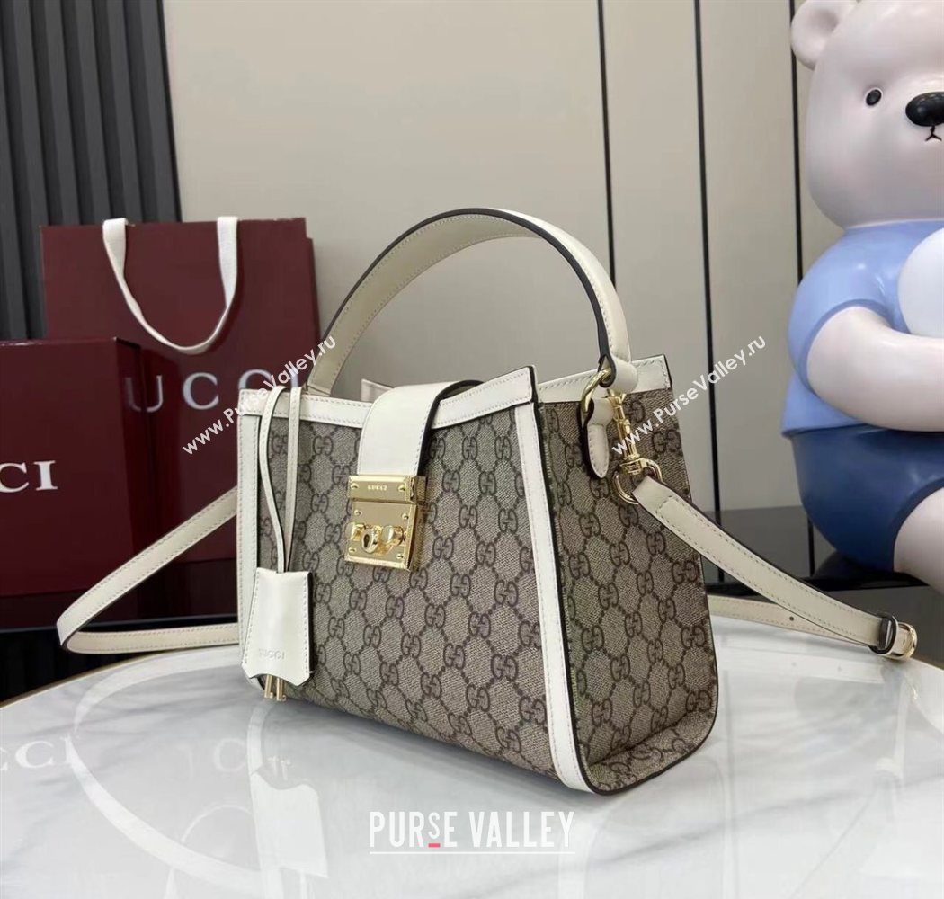 Gucci Padlock GG Canvas Medium Handbag White 2025 838992 (XLU-250630140)