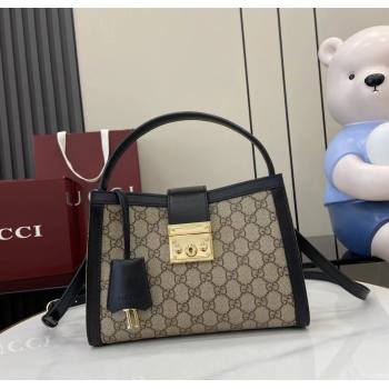 Gucci Padlock GG Canvas Medium Handbag Black 2025 838992 (XLU-250630141)