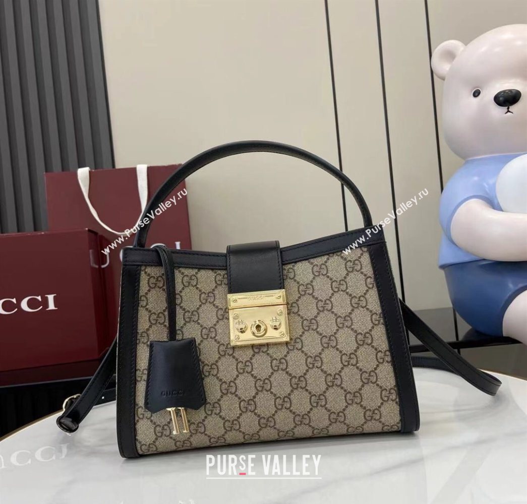 Gucci Padlock GG Canvas Medium Handbag Black 2025 838992 (XLU-250630141)